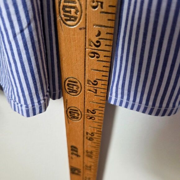 NEVER WORN TIME AND TRU PINSTRIPE SLEEVELESS COTTON RUFFLED TOP SIZE L - Picture 15 of 15